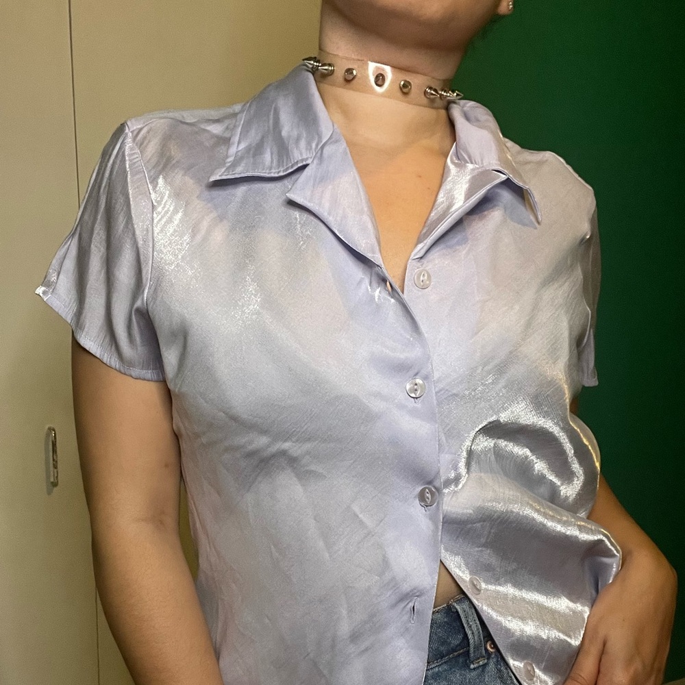 90s Button Up Shimmery Shirt